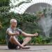 Man practicing yoga